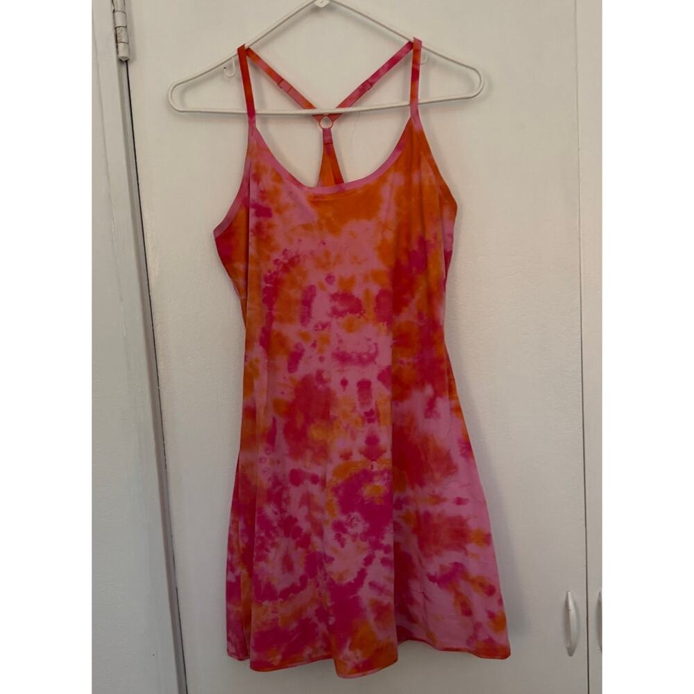 Outdoor Voices The Exercise Dress in Pink and Orange Tie Dye Size Medium - Picture 2 of 6